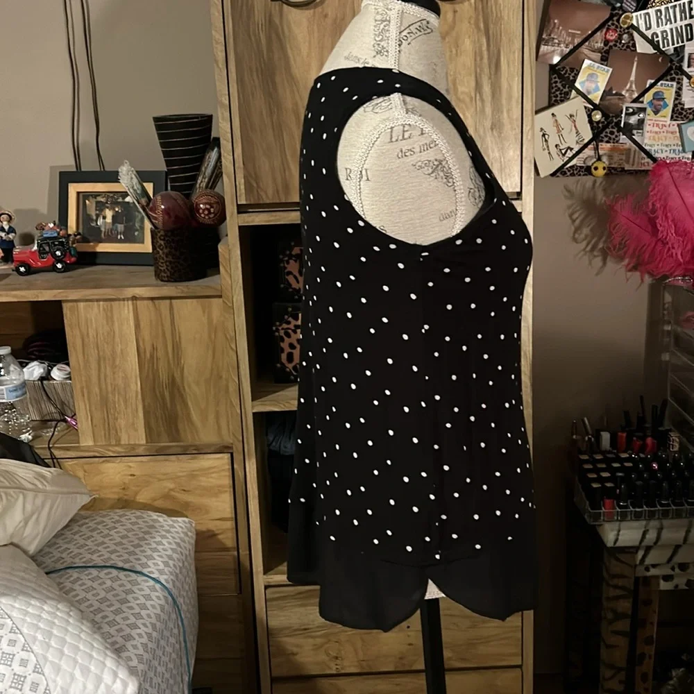 Ann Taylor Loft Polka Dot Tank - Small Petite - Picture 2 of 4